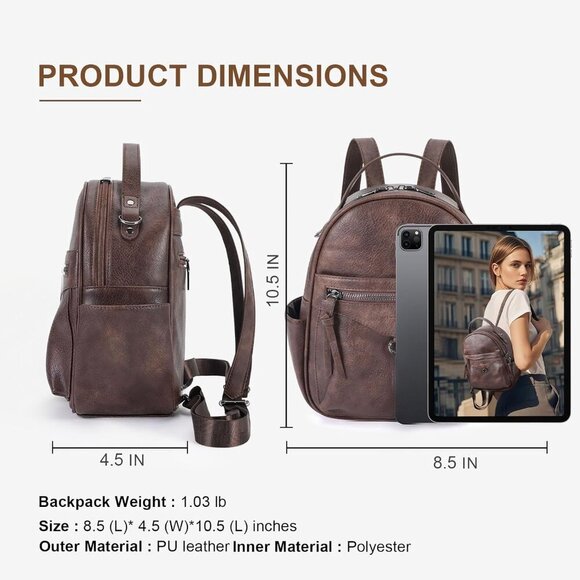 Versatile Waterproof Faux Leather Mini Backpack - Perfect for Any Outing main image 5